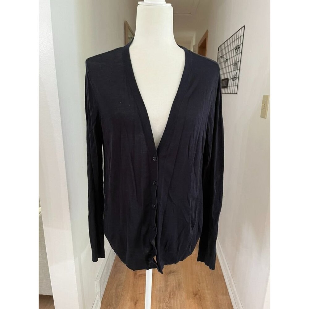 EUC Ann Taylor Navy Button-Up Cardigan